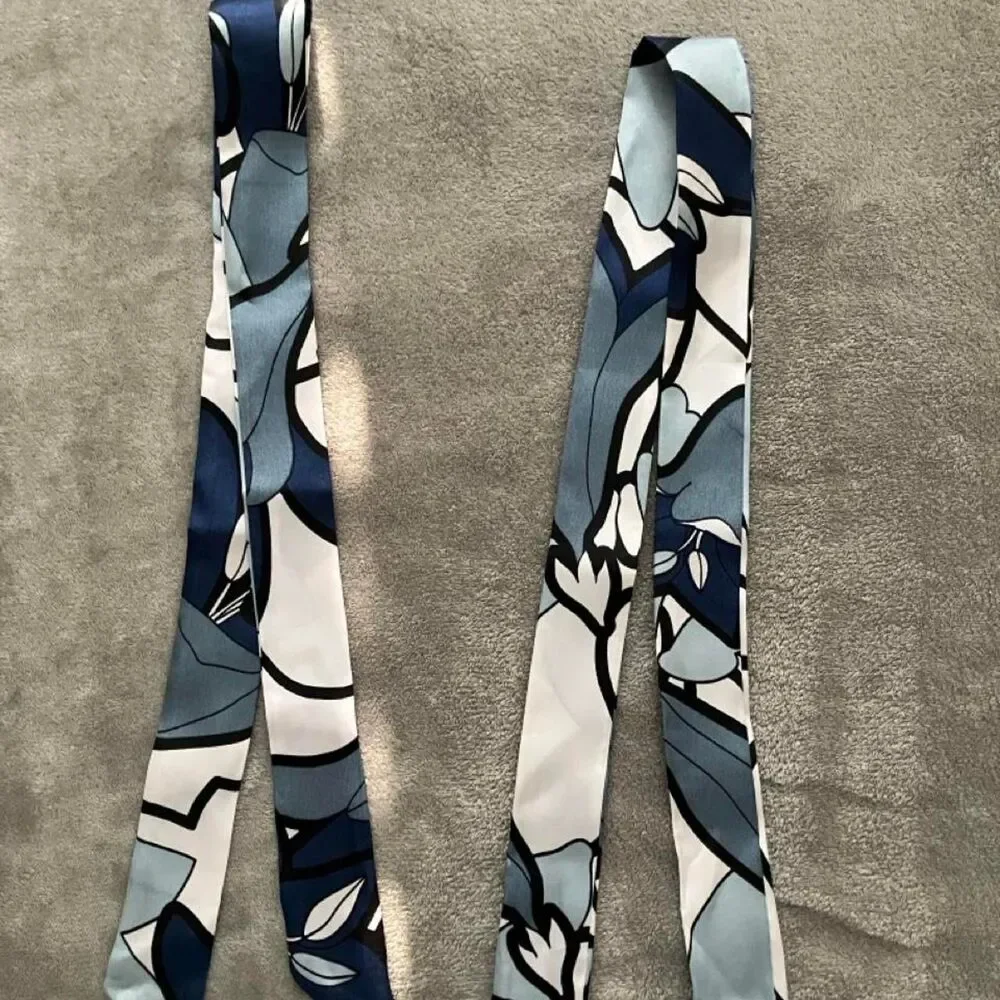 Blue & White Floral Twilly Set